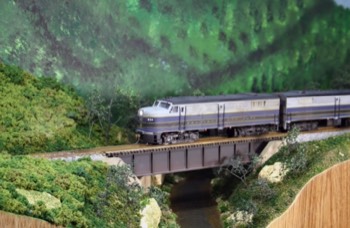 Extra 834 West crosses Racoon  Creek enroute to East St. Louis with the Southwest Steel Special. 