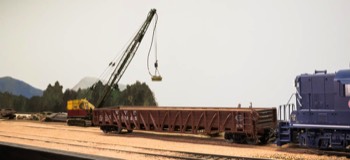 Making it safely past the derail, an empty gon is spotted for Shaprio's scrap yard